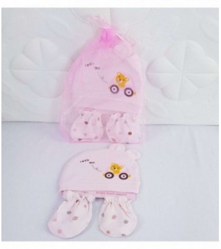 KIT DE GORRA Y GUANTE PARA BEBE - COLOR ROSADO