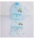KIT DE GORRA Y GUANTE PARA BEBE- COLOR CELESTE