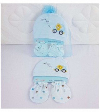 KIT DE GORRA Y GUANTE PARA BEBE- COLOR CELESTE