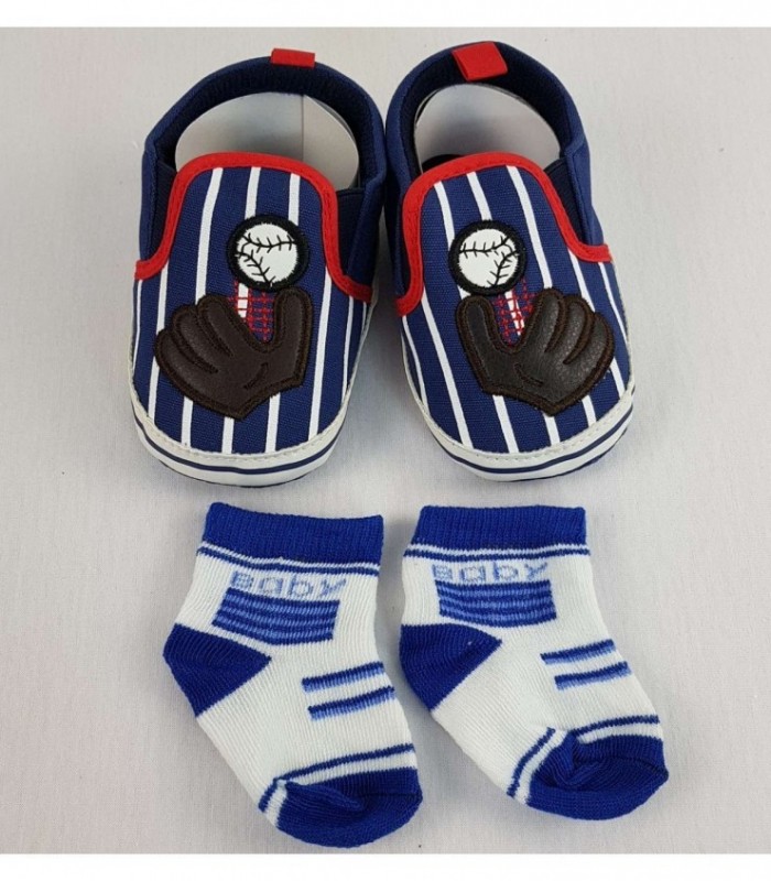 ZAPATITO PARA BEBE CON MEDIA - COLOR AZUL