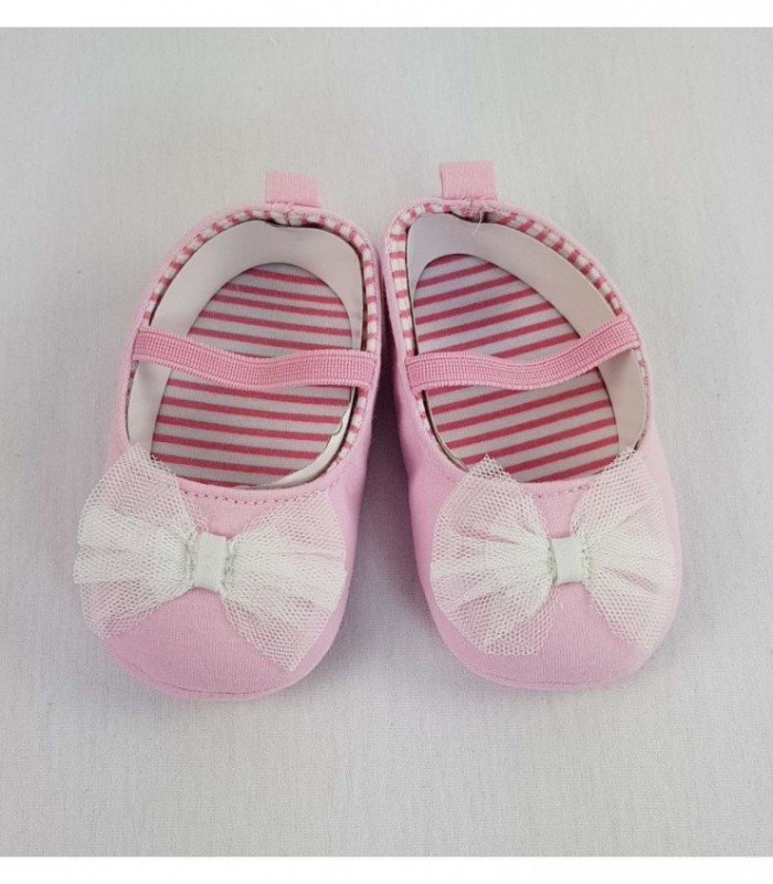 ZAPATITO CON MOÑO PARA BEBE - COLOR ROSADA