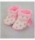 BOTITA CON PELO PARA BEBE - COLOR ROSADO A MOTAS