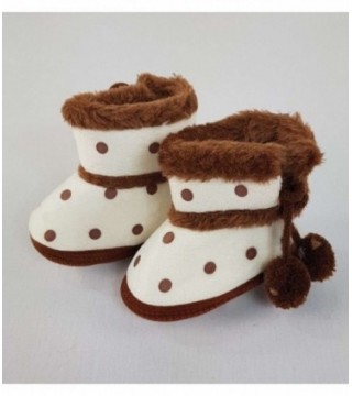 BOTITA CON PELO PARA BEBE- COLOR MARRON A MOTAS