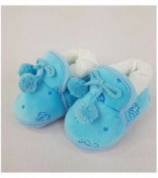 BOTITA CON PELO PARA BEBE- COLOR CELESTE C/ DIBUJO