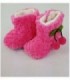 BOTITA CON PELO PARA BEBE- COLOR ROSA CON DETALLE