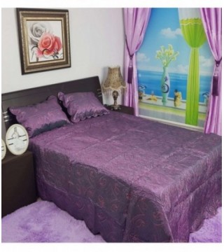 CUBRECAMA 2X2.30 COLOR  LILA CON BRILLO