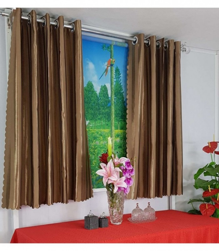 CORTINA 3X1.20 COLOR MARRON A RAYAS