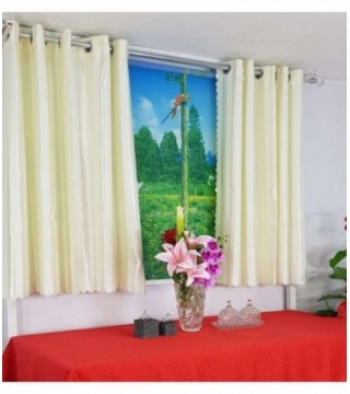 CORTINA 3X1.20 COLOR CREMA CLARO A RAYAS