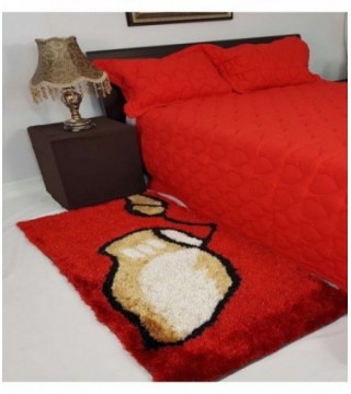 TAPETE 0.70X1.40 COLOR ROJO ESTAMPADO