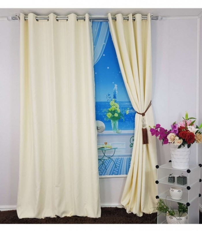 CORTINA 3.40X2.50 COLOR CREMA CLARO LISO