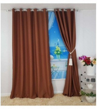 CORTINA 3.40X2.50 COLOR MARRON OSCURO LISO