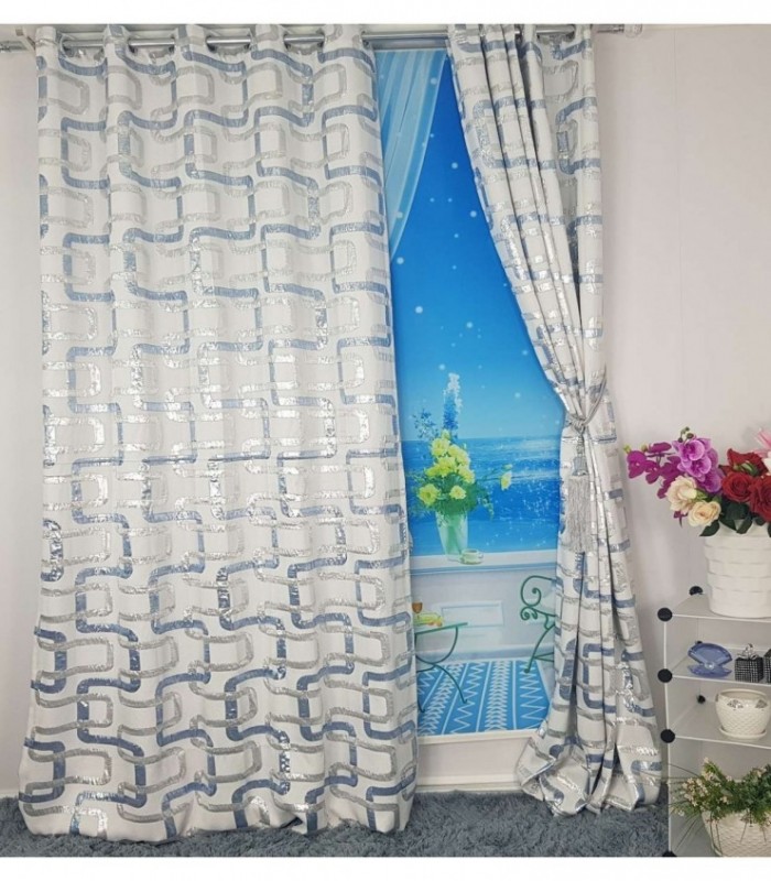 CORTINA 3.40X2.50 ESTAMPADO CELESTE