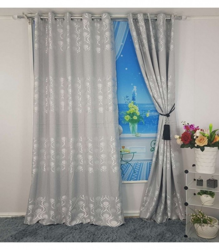 CORTINA 3.40X2.50 ESTAMPADO PLATEADO