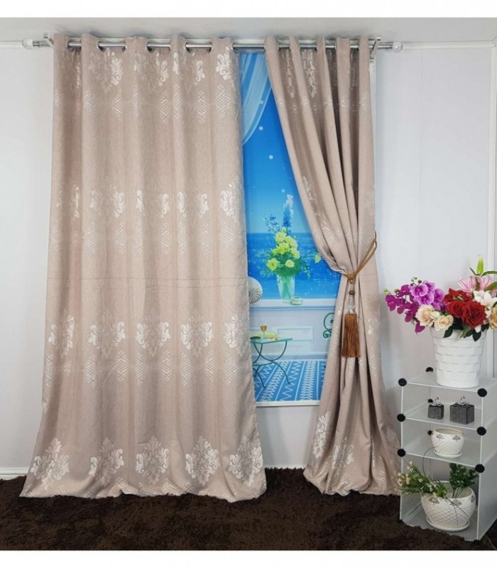 CORTINA 3.40X2.50 ESTAMPADO MARRON