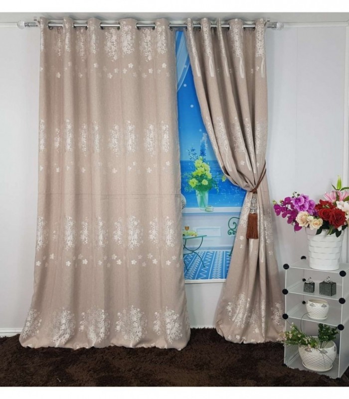 CORTINA 3.40X2.50 ESTAMPADO MARRON CLARO