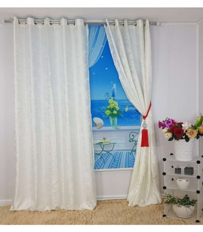 CORTINA 3.40X2.50 COLOR CREMA CLARO