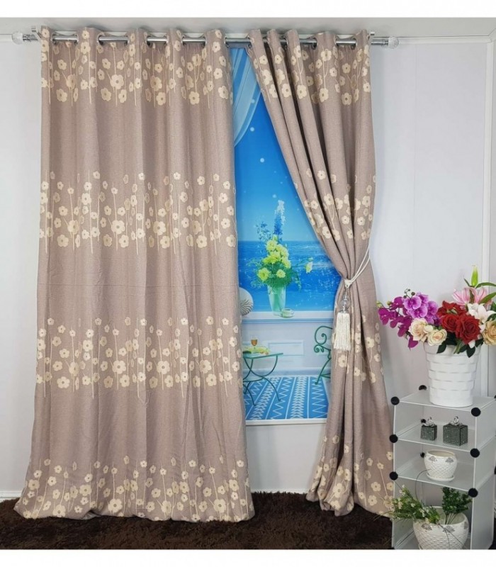 CORTINA 3.40X2.50 ESTAMPADO MARRON CLARO