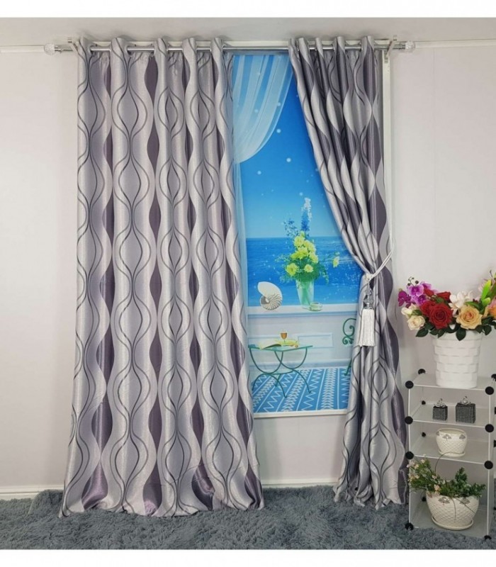 CORTINA 3.40X2.50 ESTAMPADO PLATEADO