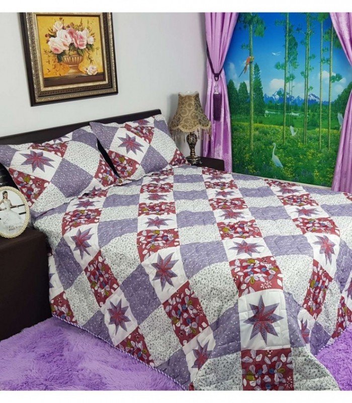 CUBRECAMA 2.30X2.50 ESTAMPADO LILA
