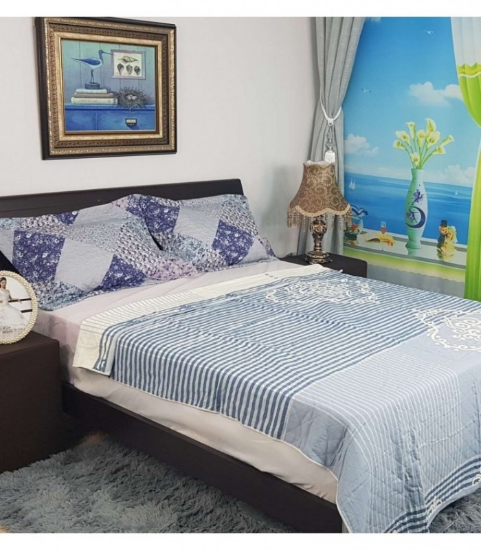 MANTA 1.50X2 ESTAMPADO CELESTE