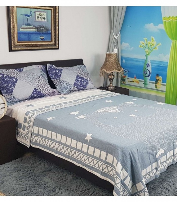 MANTA 2X2.30 ESTAMPADO CELESTE