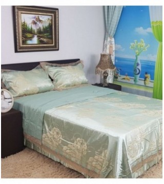 JUEGO DE SABANA 2.20X2.50 VERDE ESTAMPADO