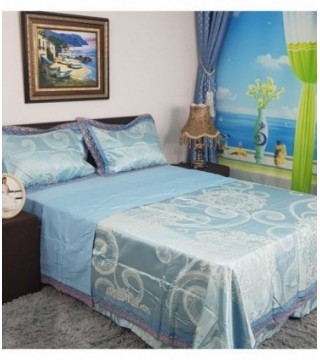 JUEGO DE SABANA 2.20X2.50 CELESTE ESTAMPADO