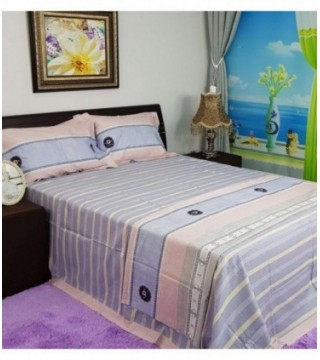 JUEGO DE SABANA INFANTIL 2.20X2.50 LILA ESTAMPADO