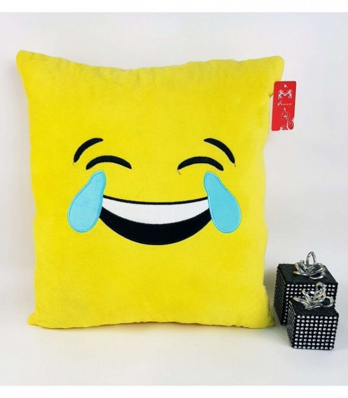 ALMOHADA DE PELUCHE DISEÑO CARITA CUADRADO