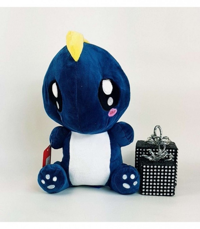 DINOSAURIO DE PELUCHE COLOR AZUL OSCURO