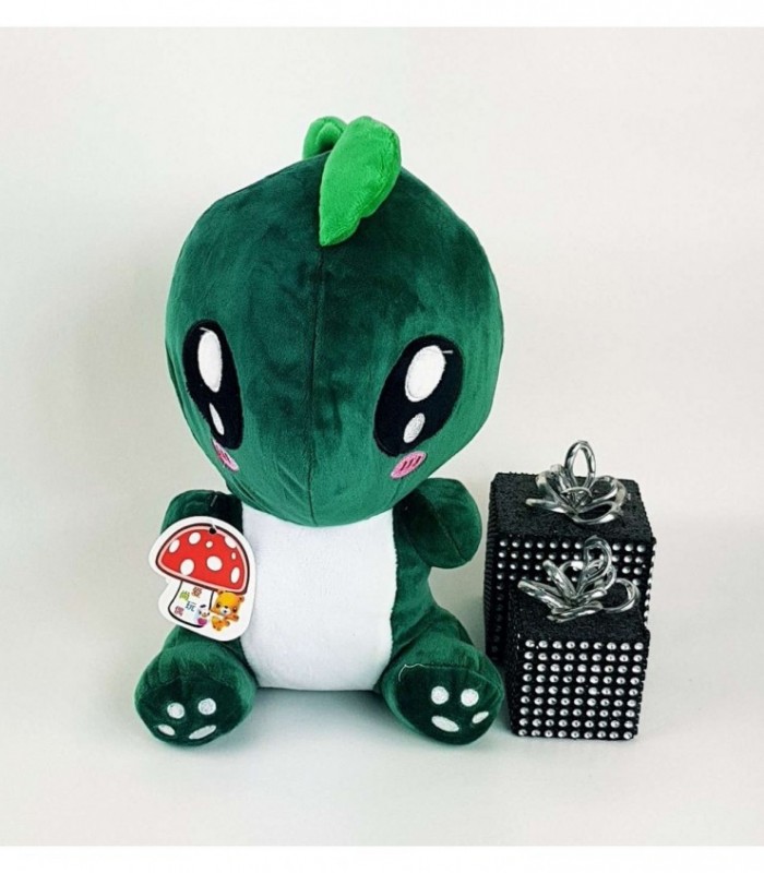 DINOSAURIO DE PELUCHE COLOR VERDE OSCURO