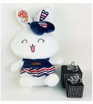 CONEJITO DE PELUCHE COLOR BLANCO COLORIDO