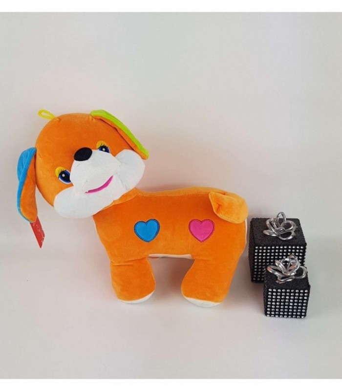 PERRITO DE PELUCHE COLOR NARANJA