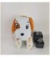 PERRITO DE PELUCHE COLOR BLANCO CON MARRON