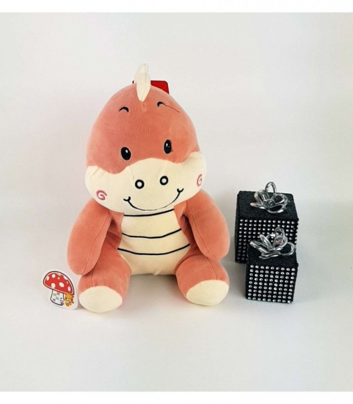 DINOSAURIO DE PELUCHE COLOR SALMON