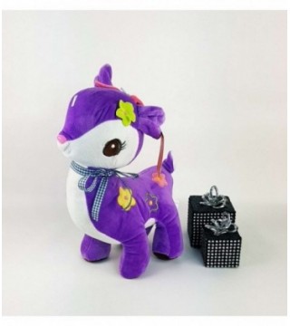 VENADITO DE PELUCHE COLOR LILA CON BLANCO