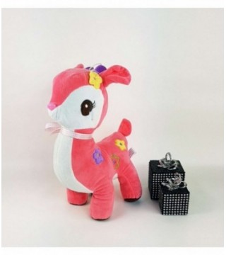 VENADITO DE PELUCHE COLOR SALMON CON BLANCO