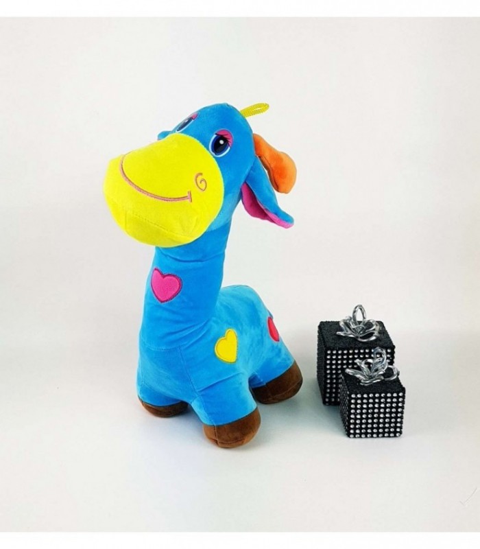 JIRAFA DE PELUCHE COLOR AZUL