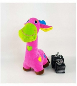 JIRAFA DE PELUCHE COLOR ROSA OSCURO