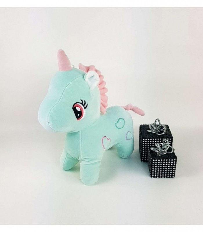 UNICORNIO DE PELUCHE COLOR VERDE