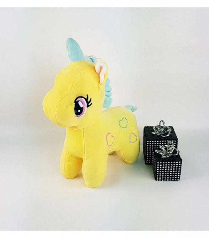 UNICORNIO DE PELUCHE COLOR AMARILLO