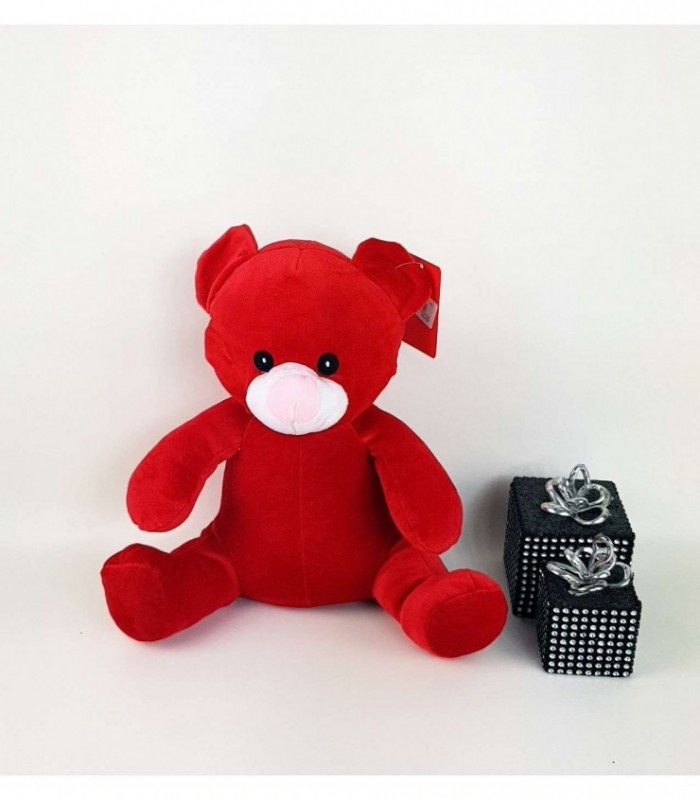 OSITO DE PELUCHE COLOR ROJO