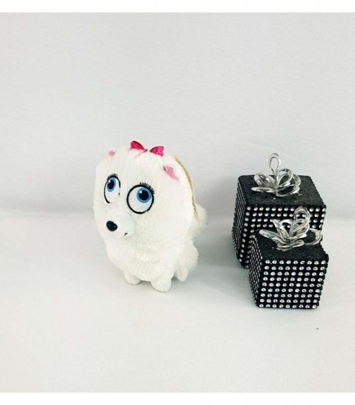 PERRITO DE PELUCHE COLOR BLANCO