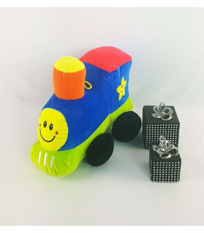 TREN DE PELUCHE COLOR AZUL COLORIDO