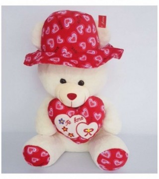 OSO DE PELUCHE CON SOMBRERO Y CORAZON