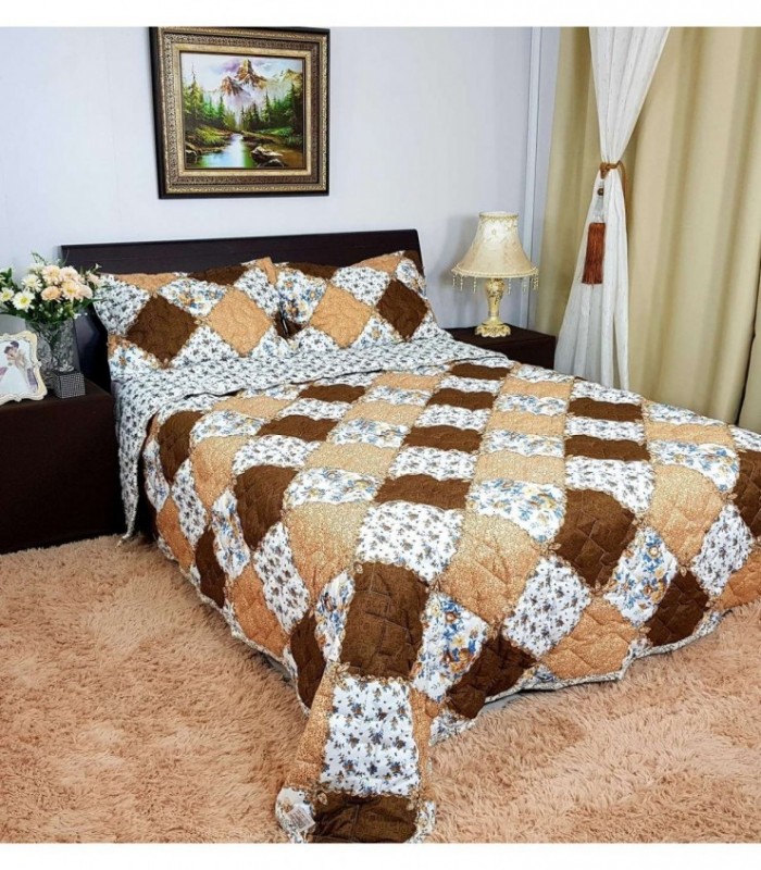 CUBRECAMA 2.30X2.50 ESTAMPADO MARRON