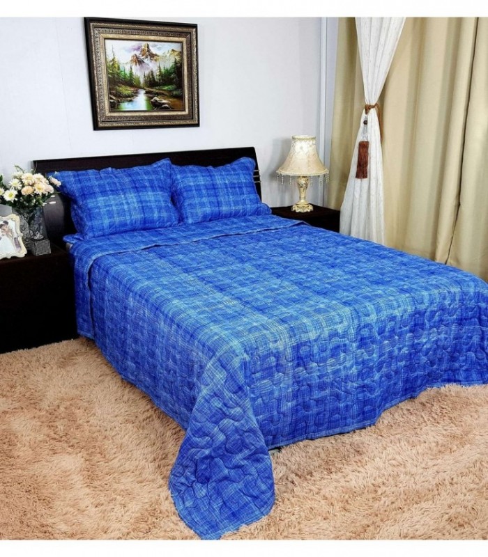 CUBRECAMA 2.30X2.50 ESTAMPADO AZUL