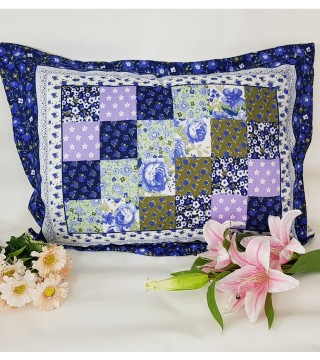 FUNDA PARA ALMOHADA 0.50X0.70 ESTAMPADO AZUL