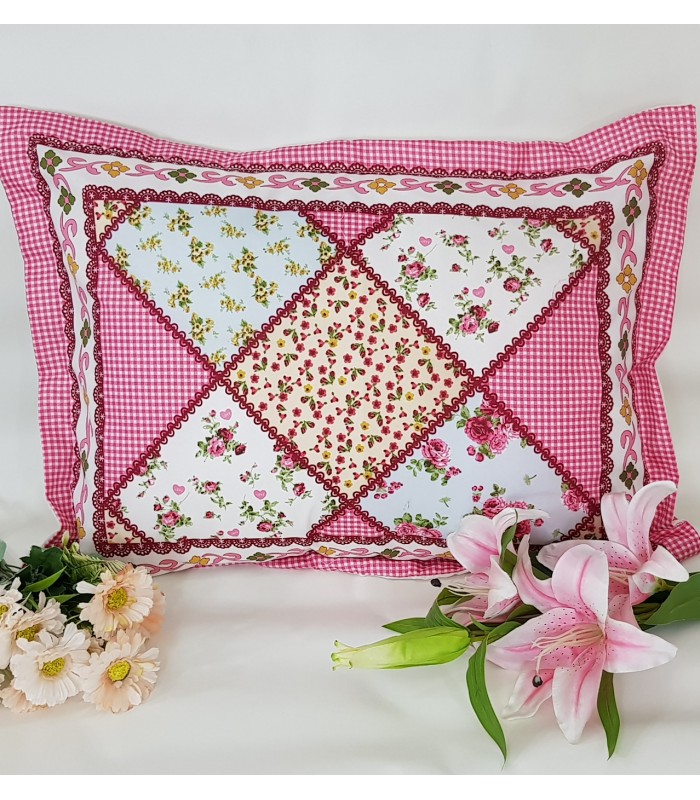 FUNDA PARA ALMOHADA 0.50X0.70 ESTAMPADO BORDO